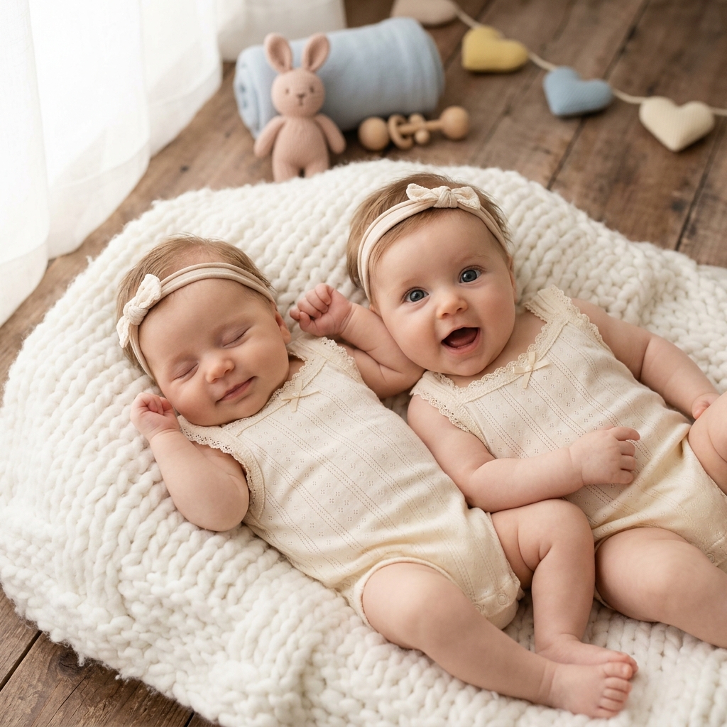 İkiz bebek fotoğraf çekimi