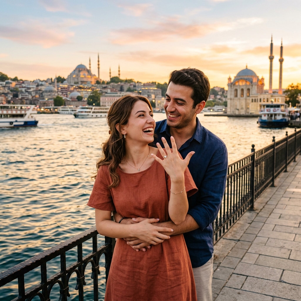Nişan fotoğrafı - çift portre